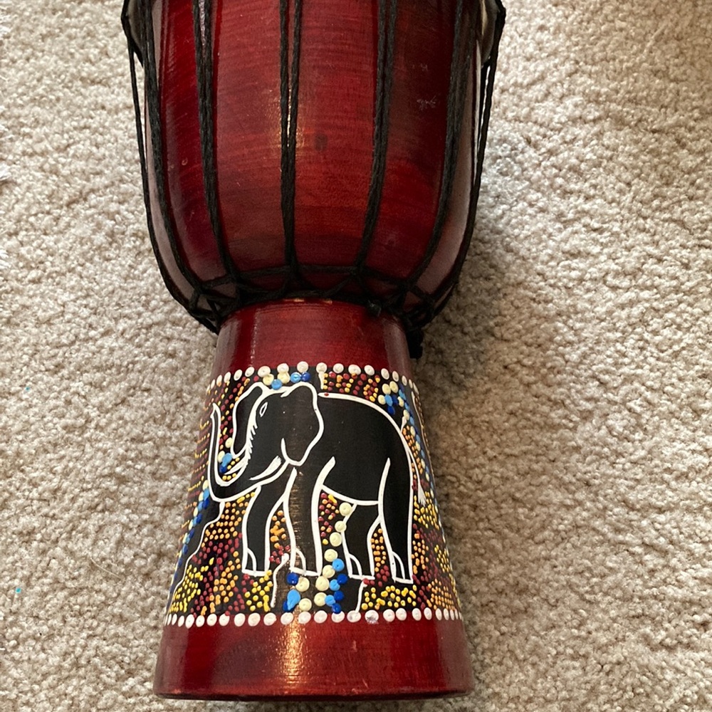 Hand Painted Solid Mahogany Djembe Drum